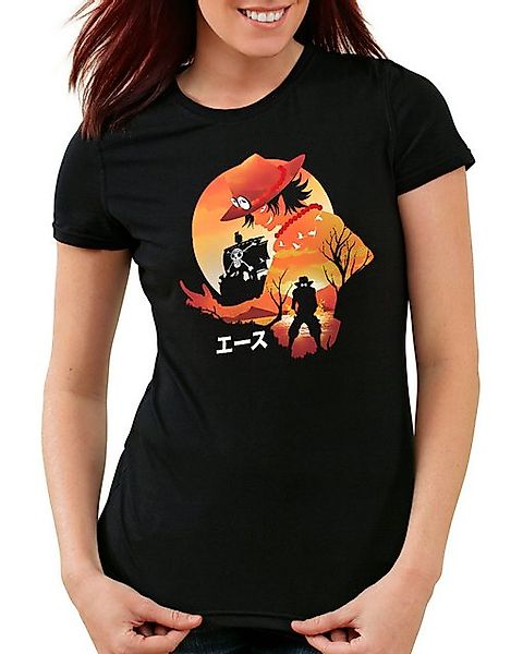 style3 T-Shirt Ace Sunset one piece japan anime luffy manga monkey ruffy günstig online kaufen