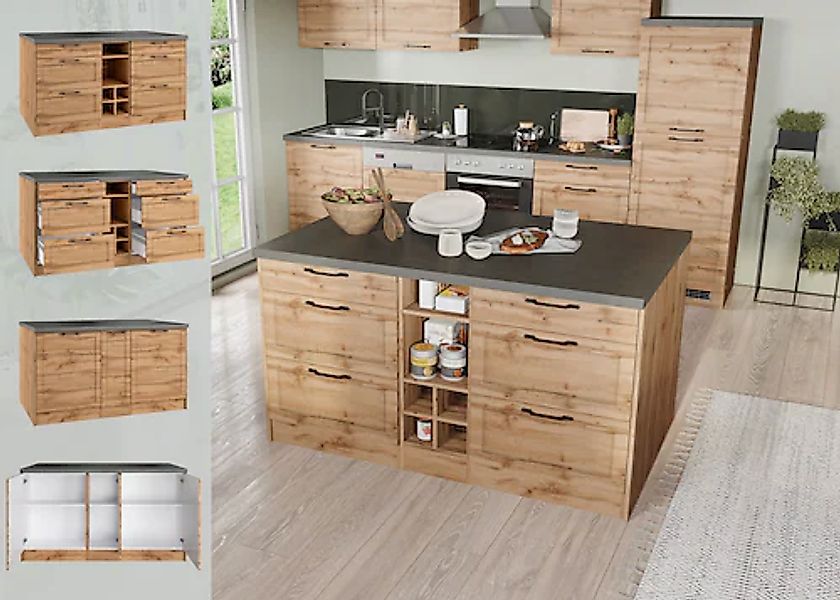 KOCHSTATION Kücheninsel »KS-Lani, Breite 153 cm, mit Flaschenregal« MDF-Fro günstig online kaufen