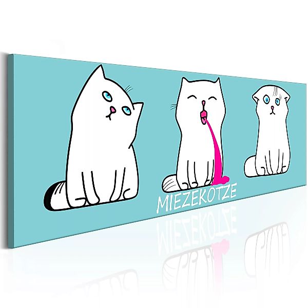 Wandbild - Miezekotze: Cat Trio (Blue) günstig online kaufen