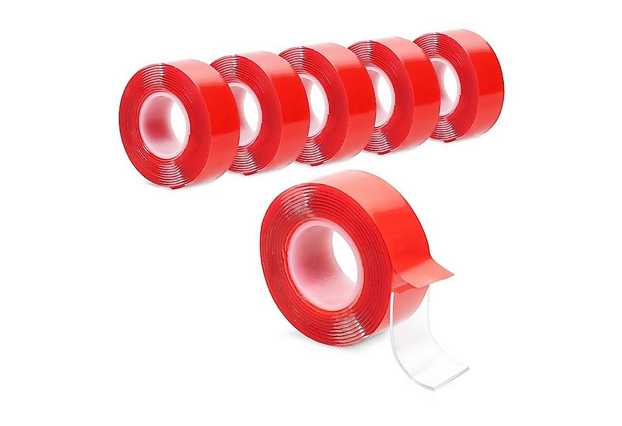 Navaris Klebeband 6x doppelseitiges Klebeband, transparent, 6er Set, wieder günstig online kaufen