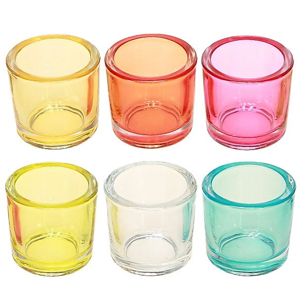 Viana Tischvase Glas Teelichthalter Bunt Ø6,5cm günstig online kaufen