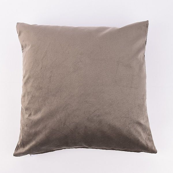 Dekokissen Kissenhülle Duval Samtkissen taupe 40x40cm günstig online kaufen