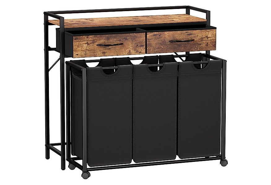 Lifewit Wäschebox Grobe Rolling Wäschesammler mit Regal und 2 Schubladen günstig online kaufen