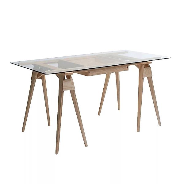 DesignHouseStockholm - Arco Schreibtisch 150x75x74cm - eiche/Tischplatte Gl günstig online kaufen