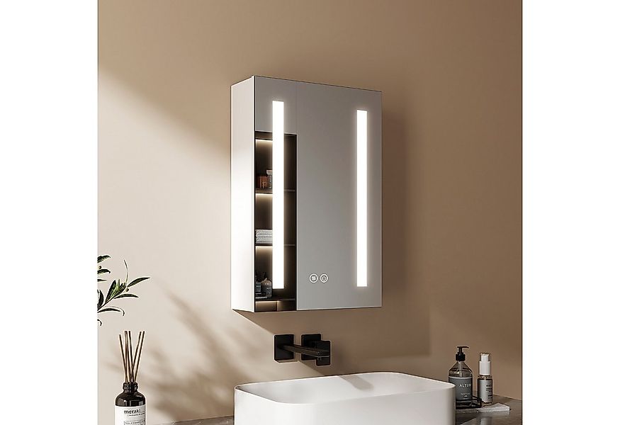 EMKE Spiegelschrank bad mit beleuchtung 3 Lichtfarben Dimmbar Antibeschlag günstig online kaufen