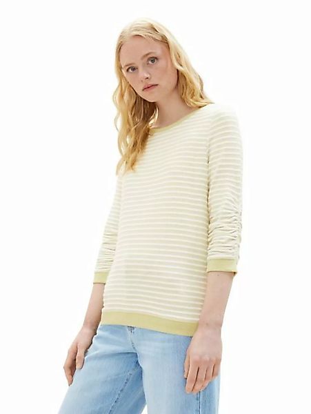 TOM TAILOR T-Shirt Gestreiftes Shirt Striped Jacquard Sweatshirt 6325 in We günstig online kaufen