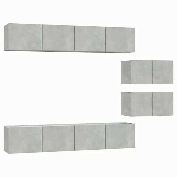 furnicato TV-Schrank 6-tlg. TV-Schrank-Set Betongrau Holzwerkstoff (1-St) günstig online kaufen