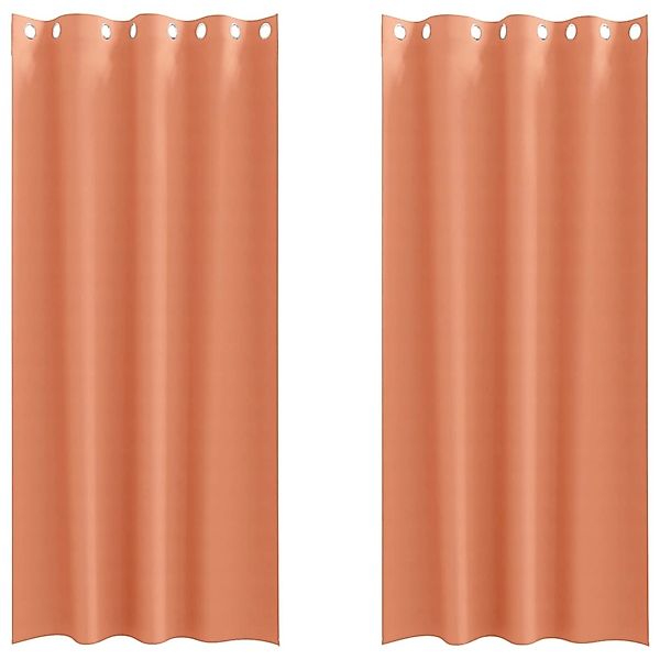 vidaXL Verdunkelungs-Vorhänge mit Ringen Terrakotta Polyester 4107416 günstig online kaufen