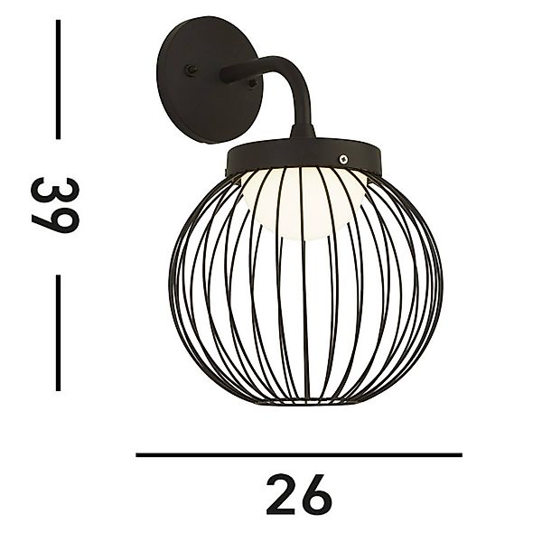 LED-Außenwandleuchte X Cabin, IP44, schwarz, Metall günstig online kaufen