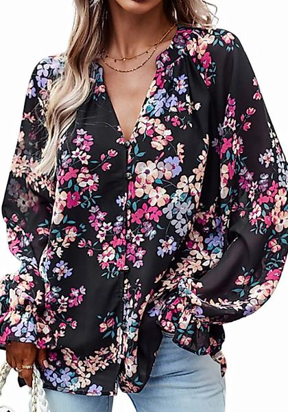 Lovolotti Langarmbluse Bluse Damen LO-KLDE-L09 Kleider Blumenkleid Dress Bl günstig online kaufen