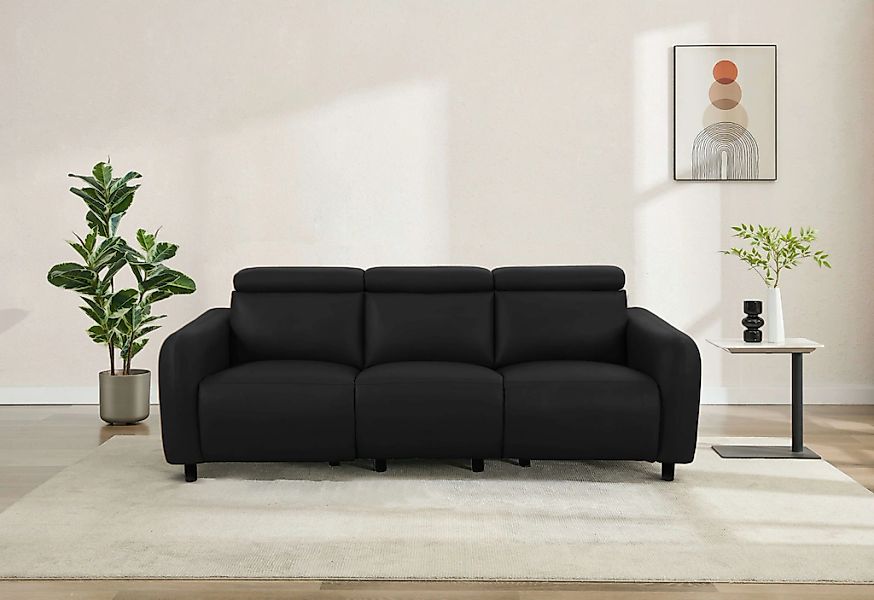 Home affaire 3-Sitzer "SKAANE Lederoptik, 229 cm, manuelle-u. elektrische R günstig online kaufen