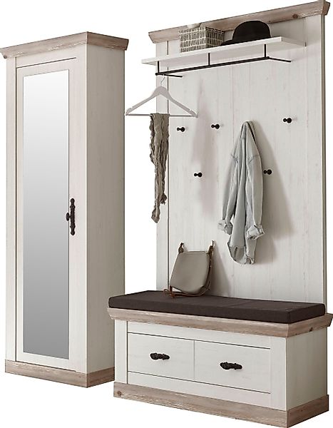 Home affaire Garderoben-Set "Florenz" mit Sitzkissen 4tlg., 3 Stk. tlg. günstig online kaufen