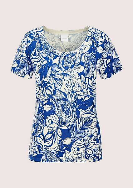 MADELEINE Longpullover "Feinstrickpullover Viskoseshirt mit floralem Muster günstig online kaufen