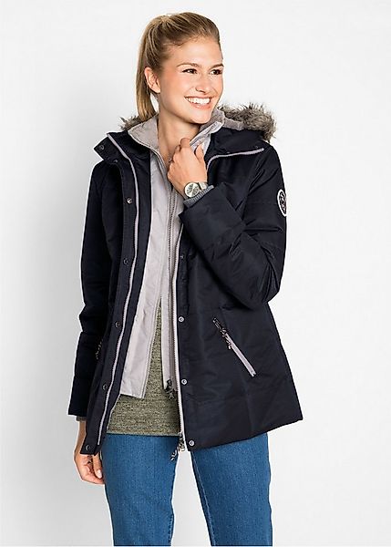 bonprix Winterjacke in 2-in 1 Optik, mit integrietem Fleeceeinsatz und Kapu günstig online kaufen