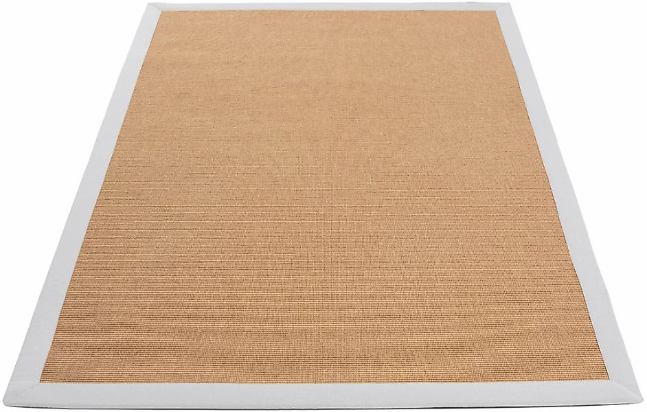 carpetfine Sisalteppich »Sisal«, rechteckig, 5 mm Höhe, mit farbiger Bordür günstig online kaufen