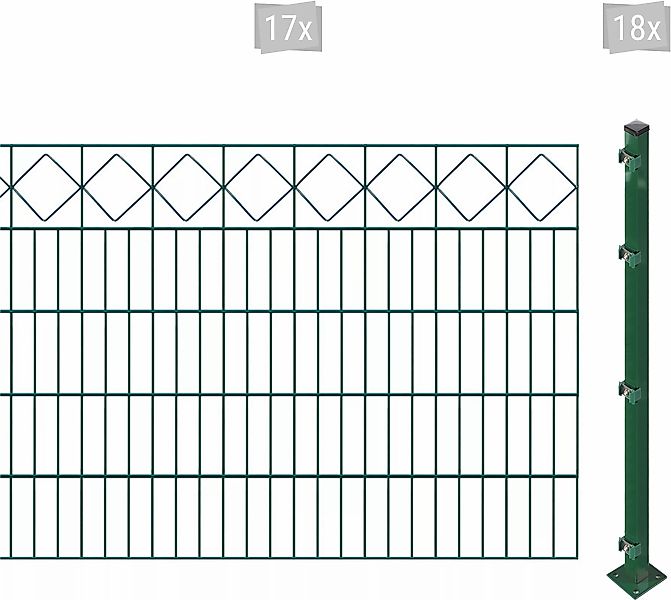 Arvotec Doppelstabmattenzaun "ESSENTIAL 100 zum Aufschrauben "Karo" mit Zie günstig online kaufen