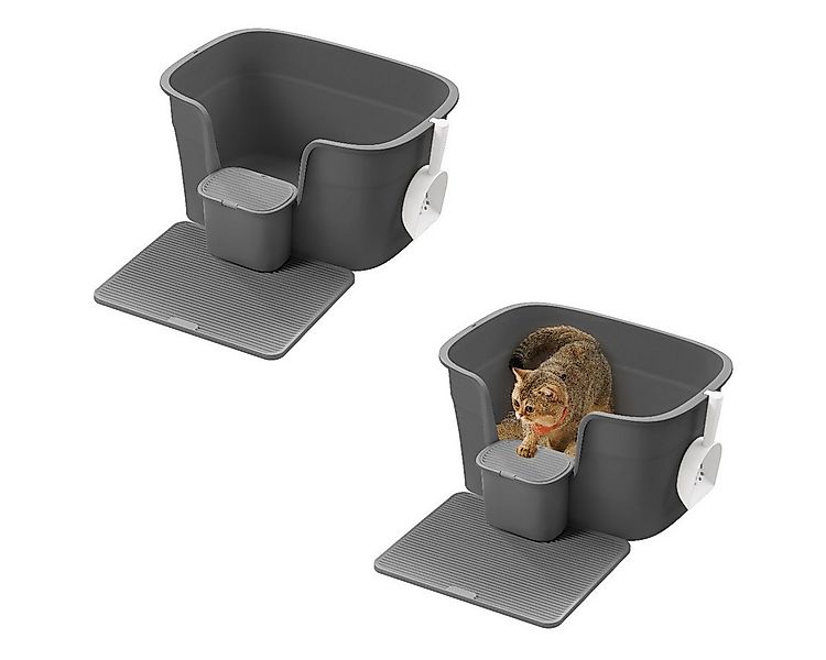FEANDREA Katzentoilette, für große Katzen, mit hohen Seitenwänden, Schaufel günstig online kaufen