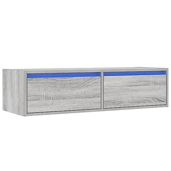 vidaXL TV-Schrank TV-Schrank mit LED-Leuchten Grau Sonoma 100x35,5x25 cm (1 günstig online kaufen