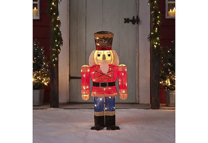 Lights4fun LED Dekofigur 91cm Acryl Weihnachtsfigur außen Nussknacker, LED günstig online kaufen