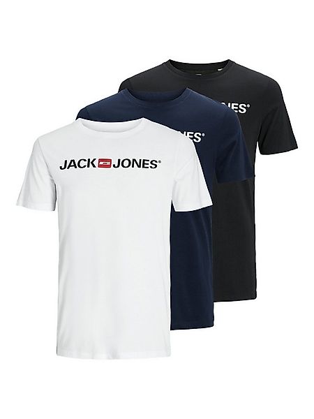 Jack & Jones Rundhalsshirt JJECORP im 3er Pack mit Print und Rundhalsaussch günstig online kaufen