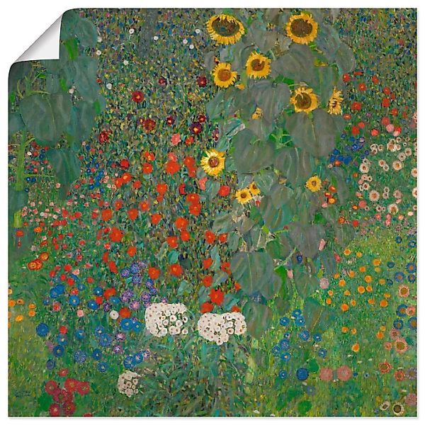Artland Wandbild "Garten mit Sonnenblumen", Blumenwiese, (1 St.), als Leinw günstig online kaufen