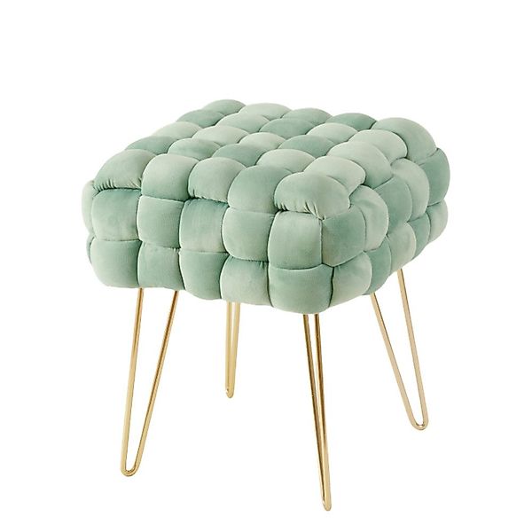 Zedelmaier Sitzhocker Samt-Hocker Quadratischer mit Metallbeinen günstig online kaufen