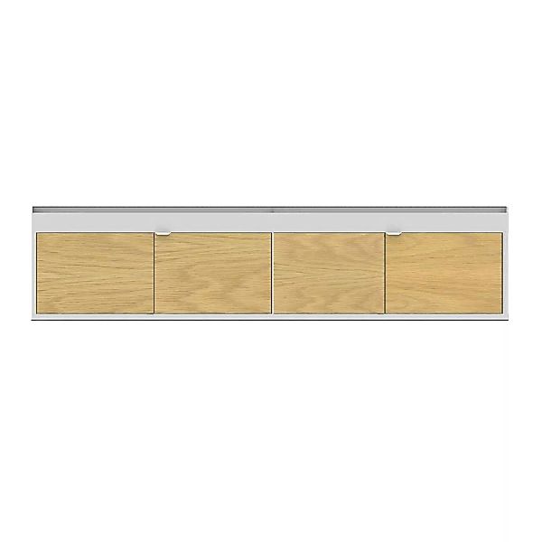 HAY - New Order Lowboard 200x44.5cm - hellgrau/Eiche/mit 2 Holztüren günstig online kaufen