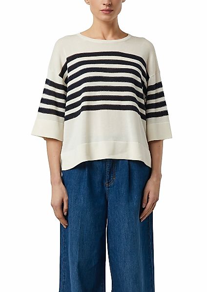 Comma Strandpullover 3/4-Arm mit Glitzerstreifen günstig online kaufen