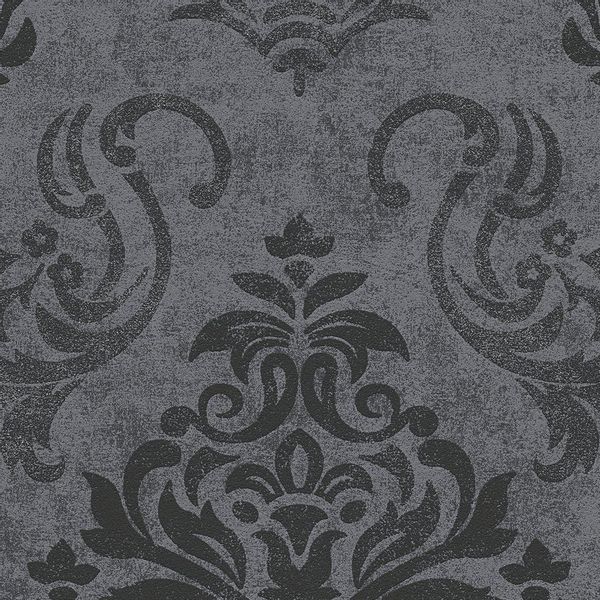 Livingwalls Tapete Barockmuster Schwarz Silber und Grau 53 cm x 10,05 m AS- günstig online kaufen