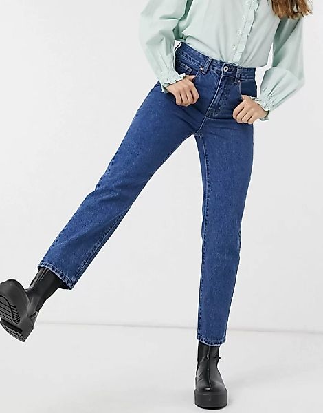 Cotton:On – Mom-Jeans in verwaschenem Mittelblau günstig online kaufen