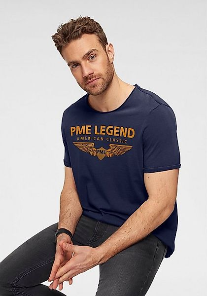 PME LEGEND T-Shirt mit eingefasstem Rundhalsausschnitt mit Rollkante günstig online kaufen