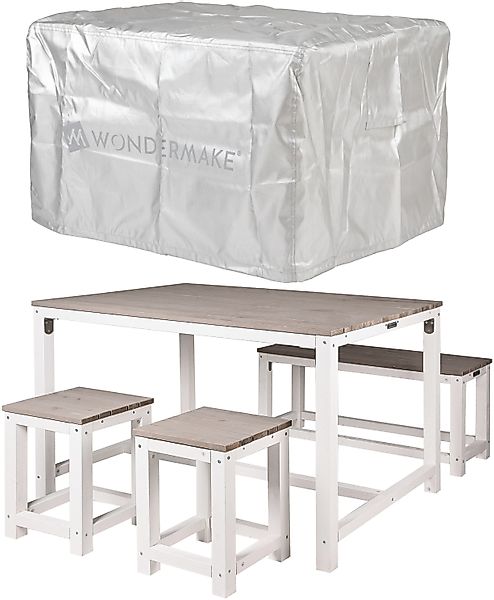 WONDERMAKE Sitzgruppe Sitzgarnitur Holz Outdoor Garten günstig online kaufen