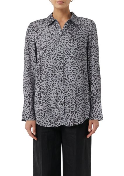 Comma Langarmbluse mit All-Over-Animal Print günstig online kaufen