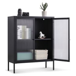 Coemo Highboard TOKIO, Schwarz Metall, Vitrine günstig online kaufen