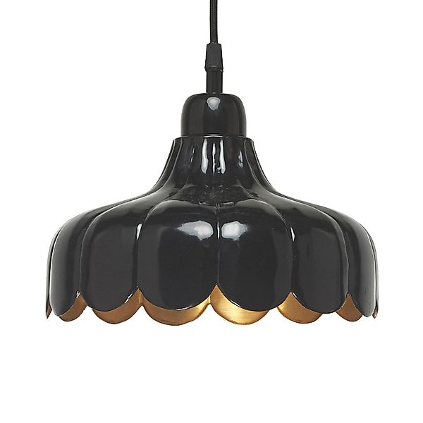 PR Home Hängelampe Wells Small schwarz/gold Ø 24 cm Stecker günstig online kaufen