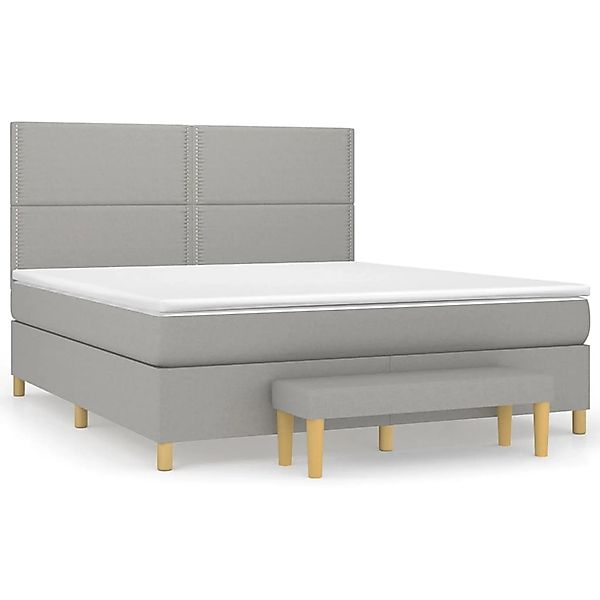 vidaXL Boxspringbett mit Matratze Hellgrau 180x200 cm Stoff1358339 günstig online kaufen