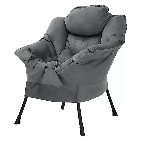 ML-Design Relaxsessel Anthrazit mit Armlehnen Kopfkissen und Seitentasche günstig online kaufen
