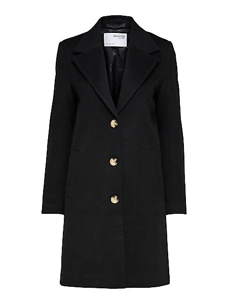 SELECTED Wollgemisch Mantel Damen Schwarz günstig online kaufen