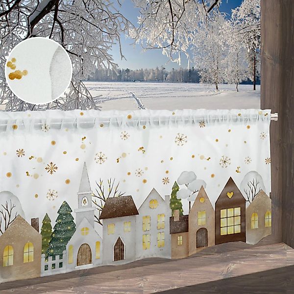 my home Scheibengardine "Noel" Stangendurchzug 1 Stk. tlg. günstig online kaufen