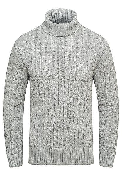 behype Rollkragenpullover BSLANA Grobstrick Zopf-Muster Winterpullover günstig online kaufen
