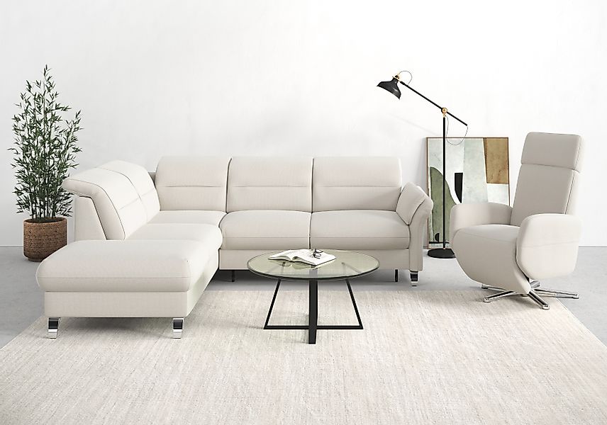 sit&more Ecksofa »Grenoble L-Form mit Federkern«, wahlweise mit Bettfunktio günstig online kaufen