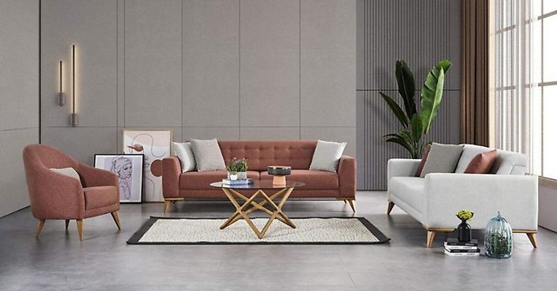 Xlmoebel Sofa Luxuriöse Wohnzimmergarnitur in stilvollem Design mit drei, H günstig online kaufen