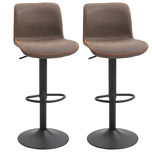 HOMCOM Set aus 2 Vintage Barhockern, höhenverstellbar und drehbar, mit Fußs günstig online kaufen
