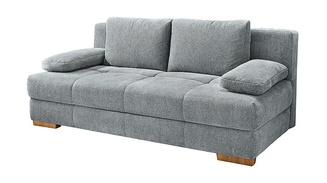Die Möbelfundgrube® Schlafsofa CALLI 203 cm / grau / Stoffbezug / Bettkaste günstig online kaufen