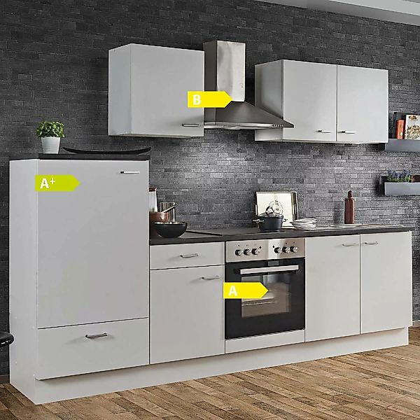 Küchenzeile White Classic inklusive E-Geräte, LIVERPOOL-87, Breite 270cm günstig online kaufen