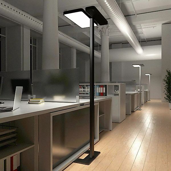 Arcchio LED-Bürostehlampe Aila, schwarz, Tageslichtsensor günstig online kaufen