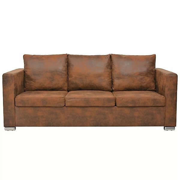 3-sitzer Sofa 191 X 73 X 82 Cm Künstliches Wildleder günstig online kaufen