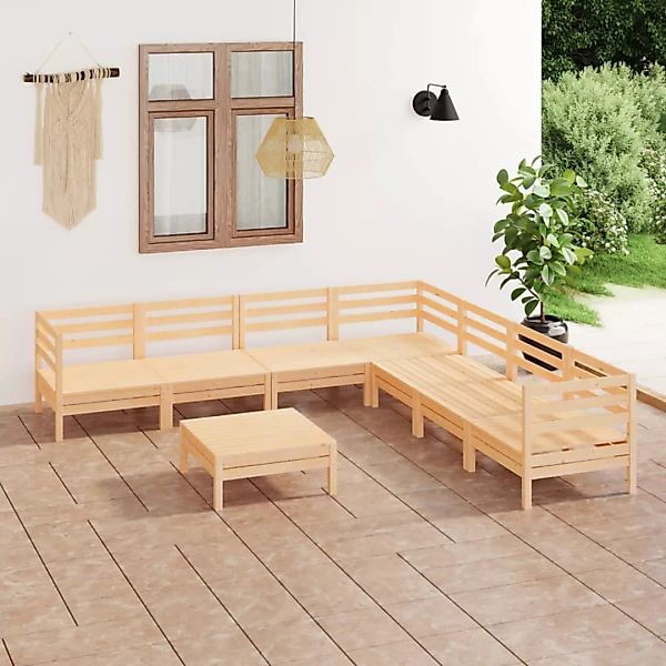 8-tlg. Garten-lounge-set Massivholz Kiefer günstig online kaufen