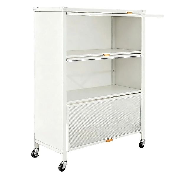 Costway 4 Stufiges Küchenregal Küchenschrank Aus Metall Weiß günstig online kaufen