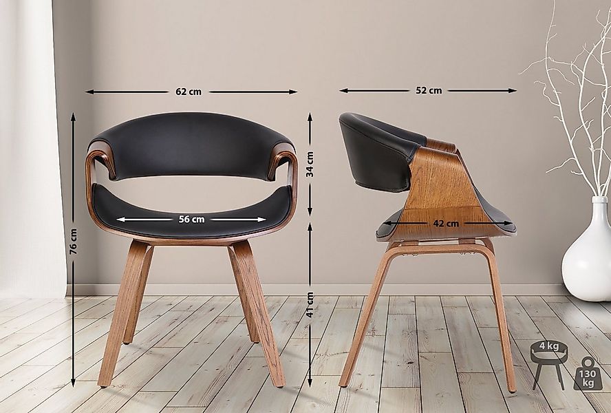 CLP Esszimmerstuhl Foley (2er Set, 2 St), Stoff- oder Kunstlederbezug mit H günstig online kaufen